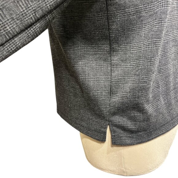 MADEWELL Wide-Sleeve Mockneck Top in Glen Plaid Grey Size Small AD034 - Picture 7 of 11